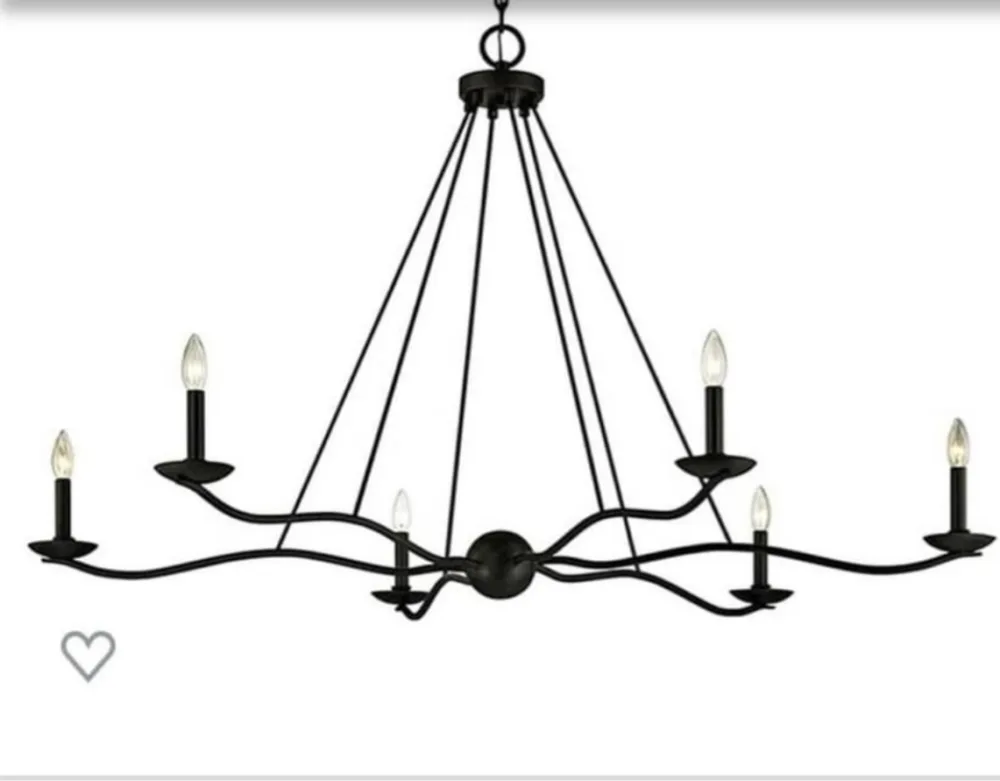 Large Forged Iron Chandelier