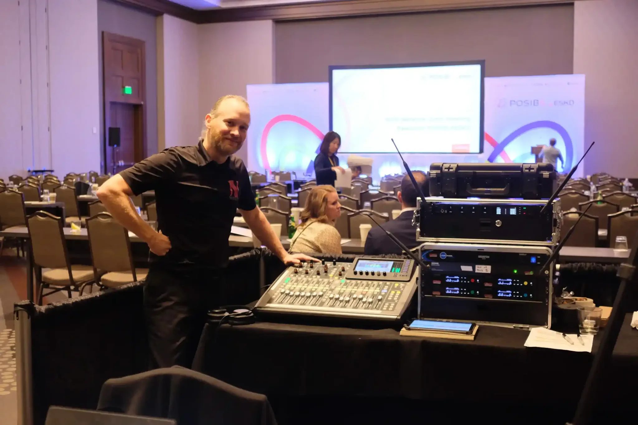 LED video wall setup for a Nashville corporate event