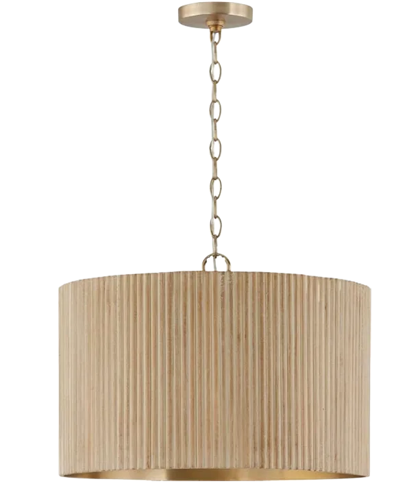 Small Beige Drum Chandelier